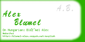 alex blumel business card